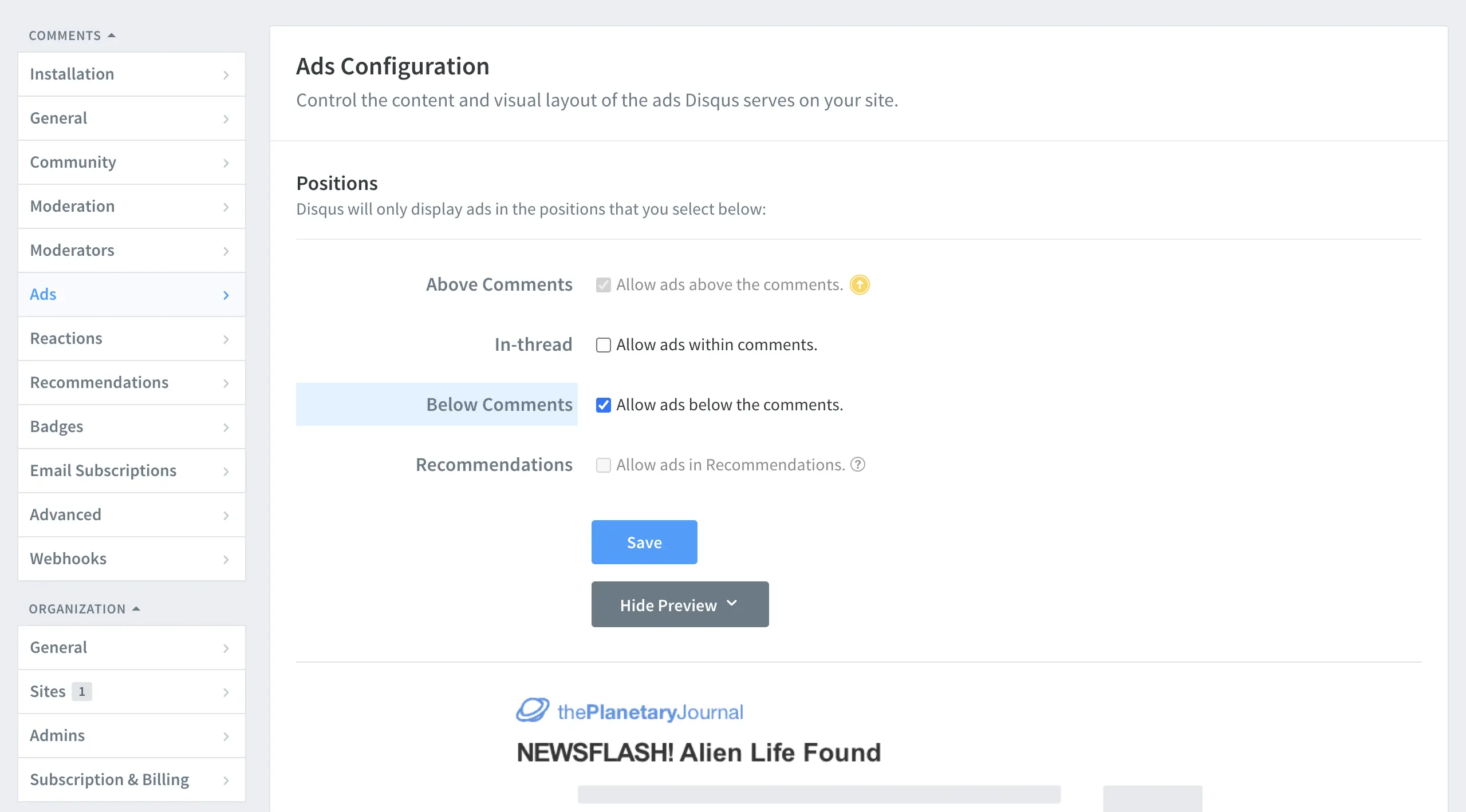 Disqus Ads