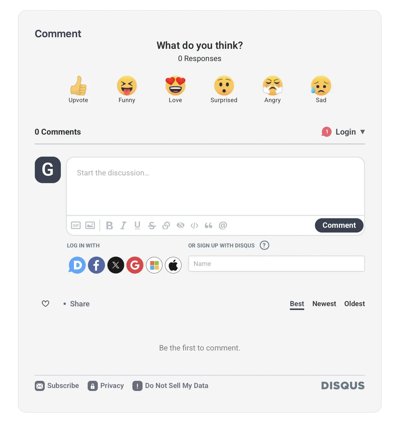Disqus Default Layout